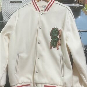Dior White and Green Bomber Jacket